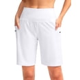 thumbnail image 1 of Bermudas G graduales de cintura alta para mujer, color blanco, talla L, 1 of 7