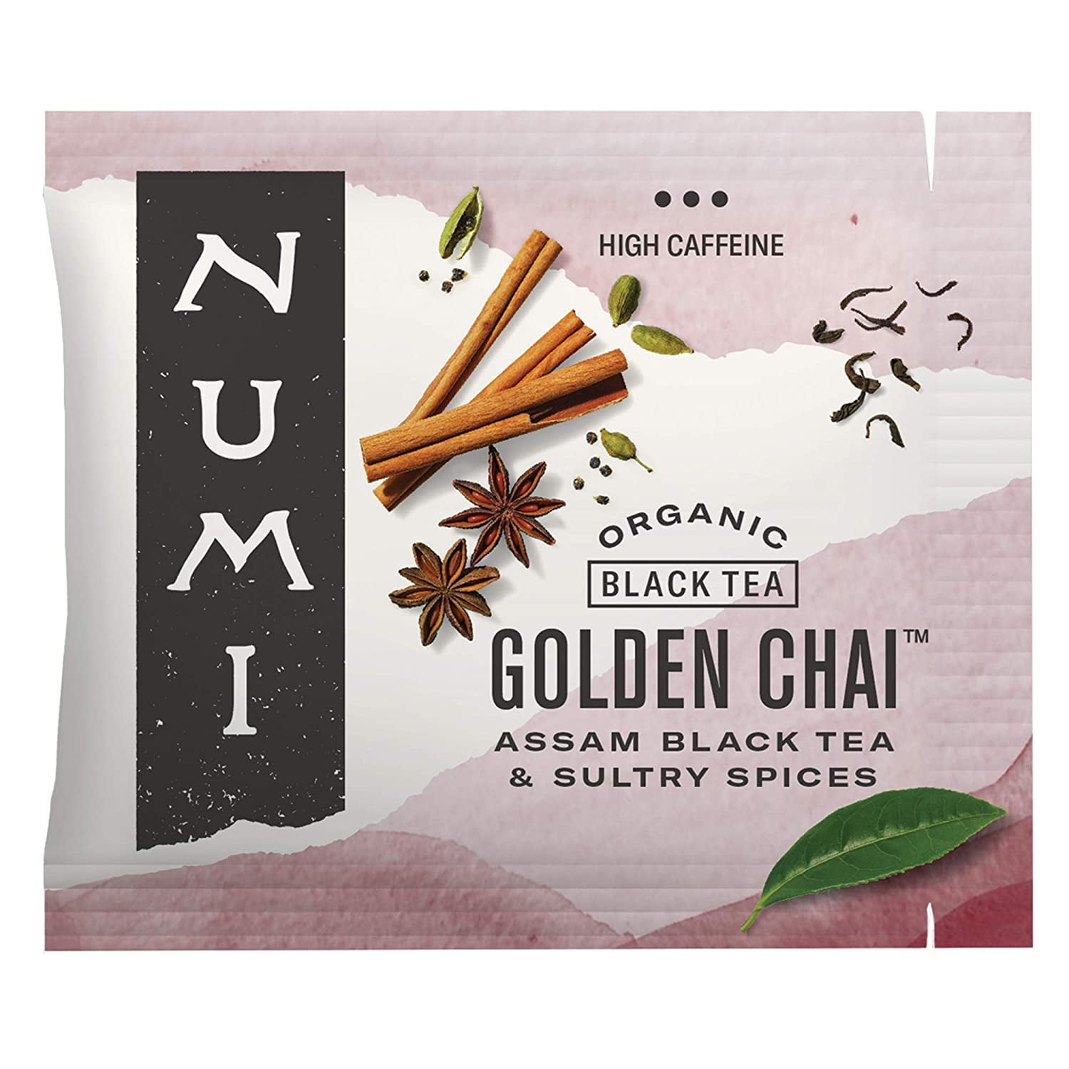 Numi Organic Tea Golden Chai, 100 Count Box of Tea Bags, Black Tea