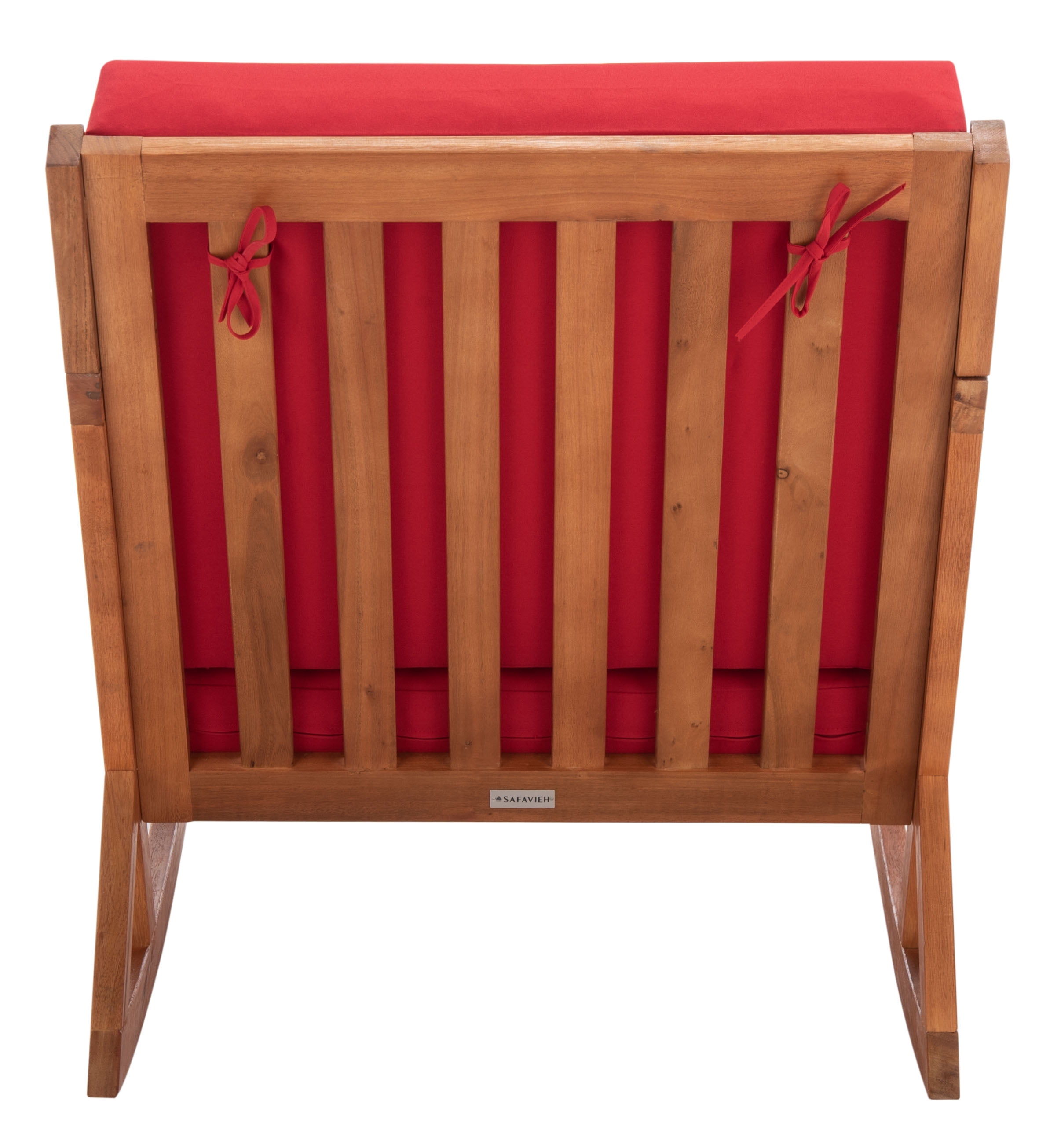 SAFAVIEH Vernon Outdoor Patio Rocking Chair, Natural/Red