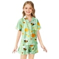 thumbnail image 2 of Ensemble de Pyjama Imitation Soie Imprimé pour Filles, 2 of 4