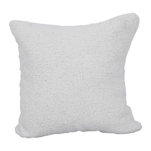 Blazing Needles Square Faux Fur Throw Pillow, 17", Grattan Rice