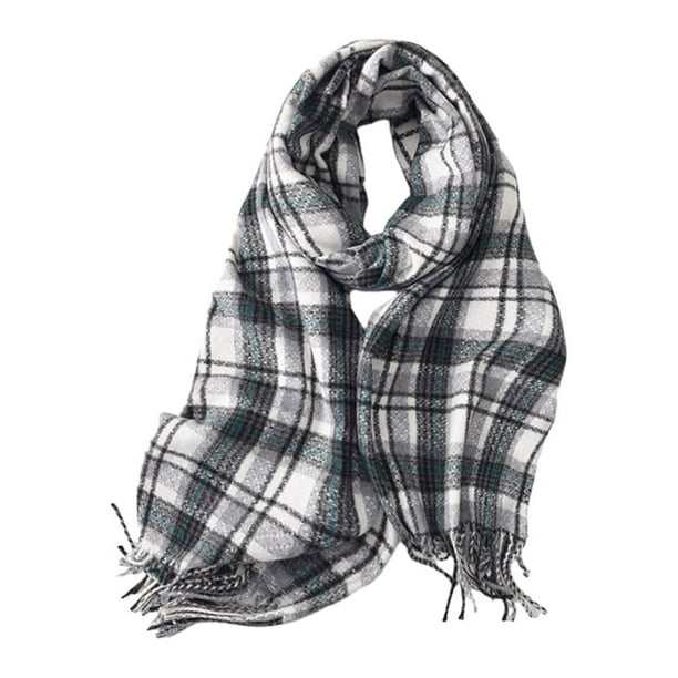 Bufanda para mujer, bufanda de invierno a cuadros, cálida y acogedora, chal de gran tamaño, bufandas de invierno para mujer, bufanda de invierno con tacto de cachemira