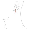thumbnail image 3 of Bling Jewelry Womens Vintage Style Bridal CZ Halo Dangle Clip-On Earrings SilverRose Gold Plated, 3 of 6