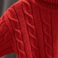 thumbnail image 5 of Otqutp 1-6 Years Girls Autumn and Winter High Neck Solid Color Sweater Kids Turtleneck Sweater Casual Long Sleeve Knit Pullover Tops(Red,3-4 Years), 5 of 9