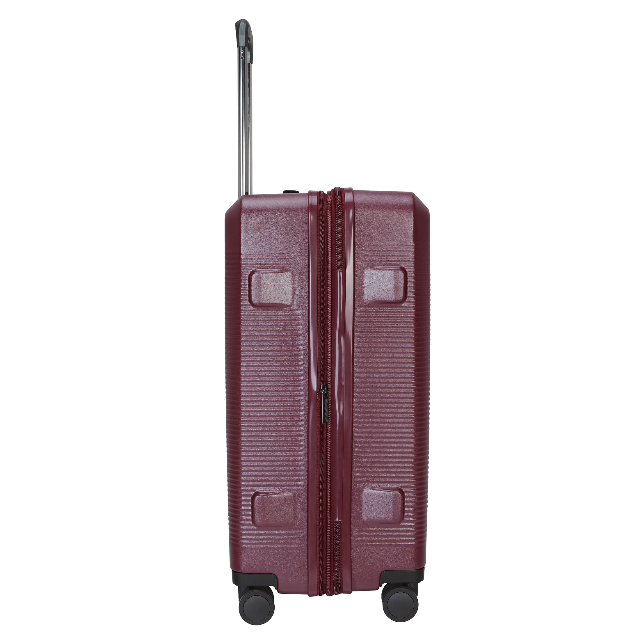 btL 28-inch Checked Expandable Hardside Upright Luggage With 360 Spinner Wheels and Divider Pockets, Windsor Wine