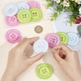 thumbnail image 3 of 30Pcs 3 Colors Buttons Plastic Flat Round Large Resin Craft Flatback Button Mixed 4 Holes Waterproof for Crochet Knitting Arts Projects Hand Made Gifts Sorting DIY DIY, 3 of 5
