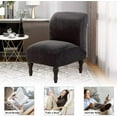 thumbnail image 4 of Eurhowing Velvet Armless Chair Slipcover, Stretch Accent Chair Cover, Washable & Wrinkle-Resistant Furniture Protector for Living Room, 1Pcs, Dark Gray, 4 of 9