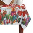 thumbnail image 4 of Red Christmas Table Cloth Waterproof Tablecloths, Xmas Snowman Santa Elk Winter Snowflake Tablecloth Dining Table Cover for Kitchen Party Tabletop Outdoor, Rectangle Tablecloth 60x102 Inch, 4 of 9