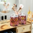 thumbnail image 3 of Yayeee 2 Pack Qtip Holder Bathroom Cotton Swab Canister with Lid Clear Dispenser Set, Cute Doughnuts Pattern, 3 of 6