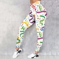 thumbnail image 2 of Arlun Carnival Leggings for Women High Waist Tummy Control Yoga Pants 2026 Fashion Mardi Gras Printed Lifting Sports Workout Running Casual Leggings 1-White XL, 2 of 4