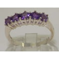 thumbnail image 3 of LBG British Made 14k White Gold Natural Amethyst Womens Anniversary Ring - 33 size options - Size 6.75, 3 of 8