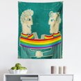 thumbnail image 1 of Pride Tapestry, Happy Gay Couple Tied with Rainbow Colored Scarf Holding Hands Romantic Special Day, Fabric Wall Hanging Decor for Bedroom Living Room Dorm, 5 Sizes, Multicolor, by Ambesonne, 1 of 1
