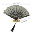 thumbnail image 2 of Unique Bargains 1 Pc Lucky Cloud Pattern Folding Fan for Masquerade Black Silk Fabric, 2 of 5