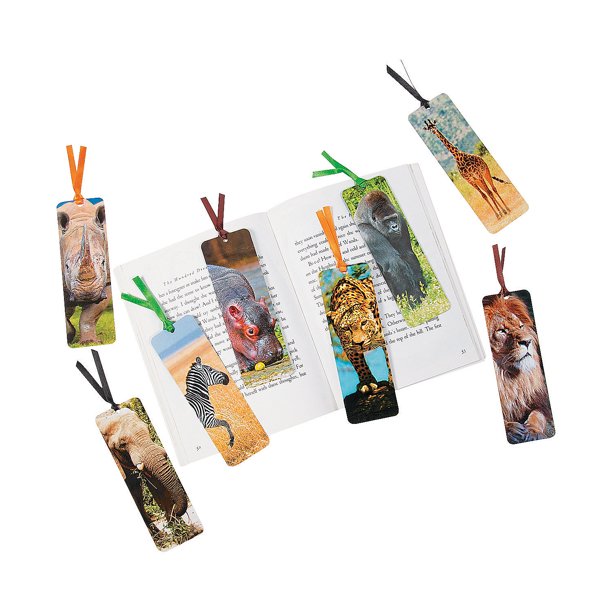 Laminated Safari Animal Bookmarks Stationery 48 Pieces Walmart