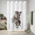 thumbnail image 6 of No Hook Shower Curtain, Funny Koala Shower Curtains for Bathroom with See Through Top Window, Cute Art Fun Lovely Animals on Toilets Waterproof & Washable Bath Curtain 60"x72", 6 of 9