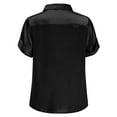 thumbnail image 6 of Fewfanhot Women's Tops Silk Satin Tops Cap Short Sleeve Blouse V Neck Shirts Business Casual Outfits, 6 of 8