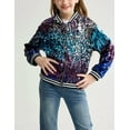 thumbnail image 4 of Rolanko Girls Sequin Jacket, Long Sleeve Kids Bomber Coats with Pockets, Spring Fall Outfits, 4 of 5