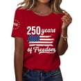 thumbnail image 2 of MEICHEN Womens 250th Anniversary Freedom Tops Usa Flag Printed Short Sleeve Blouses Summer Cotton Relaxed Fit Graphic Tees 4th of July Tshirts, 2 of 6