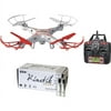 World Tech Toys 34937 4.5-Channel 2.4GHz Striker Spy Drone and Kinetik AAA Battery Kit, 50 Pack
