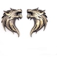 thumbnail image 3 of HSHDLDF 2pcs 3D Wolf Head Metal Emblem Car Motorcycles Side Fender Rear Styling Emblem Badge Decal (Gold), 3 of 6