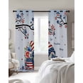 thumbnail image 4 of Independence Day Blackout Curtains for Bedroom Living Room Darkening Curtains 54 Inch Long Red Blue Gnomes Usa Flag Star Tree Branch Short Curtain for Small Window Treatment Grommet Drapes 52"x54"x2, 4 of 9