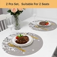 thumbnail image 5 of Vintage Floral Round 13 Inch Placemats Set of 2, White Cherry Flowers Blossom Spring Gray HeatResistant Non Slip Place Mats for Dining Table, Wipeable Braided Kitchen Table Mats for Housewarming, 5 of 9