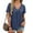 Navy, variant on Dolkfu V Neck Summer Tops for Women Black Smocked Short Sleeve T-Shirts Raglan Pullover Plus Size Womens Shirt L