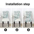 thumbnail image 4 of Abstract Turquoise Parsons Chair Slipcovers 6 Pack Abstract Leaves in Turquoise Gray and White Colors Natural Texture Spandex Super Fit Stretch Removable Washable Kitch, 4 of 5