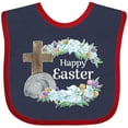 thumbnail image 3 of Inktastic Happy Easter with Cross and Flowers Boys or Girls Baby Bib, 3 of 4