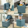 thumbnail image 7 of Folding Storage Ottoman Cube Space-Saving Storage Toy Box Foot Rest Stool Seat 11.8", 7 of 7
