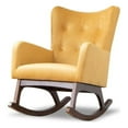 thumbnail image 1 of Pemberly Row Mid-Century Modern Tight Back Velvet Rocking Chair in Yellow, 1 of 7