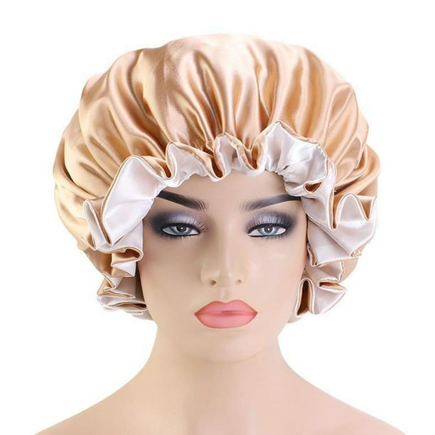 Gorro de elegante reversible de doble capa para las tareas para hogar, también para pacientes con cáncer y personas con pérdida de cabello Macarena Gorra de Sueño de las Mujeres Satin Satin Sleep