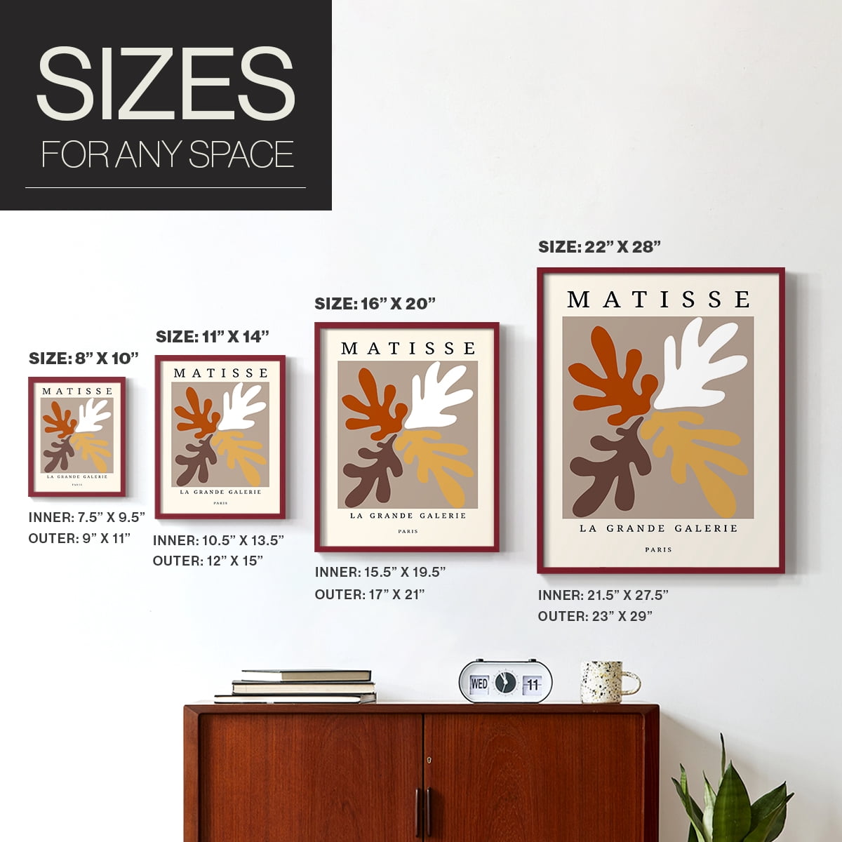 Matisse CCCLXXXVI in Red Solid Wood 11 x 14 Framed Print
