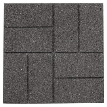 Dual Sided Rubber Paver Tile - 16" X 16" X 3/4" (Gray, 1 Tile)