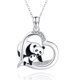 thumbnail image 2 of Collar Cadena Joyería Femenina Pandas Colgante Moda Collar Corazón Pandas Collarbone Collares Colgantes, 2 of 6