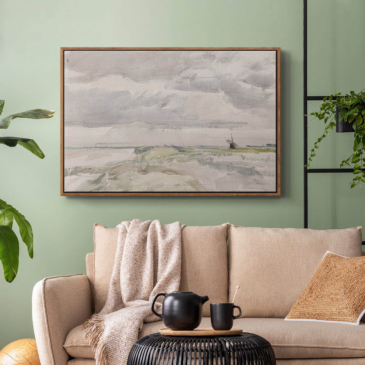 Vintage Landscape-CCCXLI By Wexford Home Framed in Walnut Wood Gallery Wrapped Canvas 17 in. x 25 in.