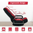 thumbnail image 5 of Avocahom Swivel Gaming Floor Chair w/ Armrest Handles, No Assembly gaming chair rocker, Folding Reclining Sofa w/6 Position Adjustable Backrest for Video Games, Watching TV, Reading,Red, 5 of 9