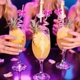 thumbnail image 4 of 10 Pcs Reusable Family Party Straws, Fun Pink Bow Silly Swirly Plastic Straws for Kids Birthday Party Decorations, Woodland Party Favors, 4 of 7