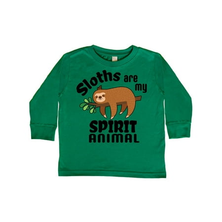 

Inktastic Sloths Are My Spirit Animal with Cute Sloth Illustration Gift Toddler Boy or Toddler Girl Long Sleeve T-Shirt