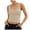 Beige, variant on Button Crop Top for Girls Shelf Bra Camisoles for Women Pack Women's Neck Sleeveless Knit Ribbed Fitted Casual Crop Tank Top