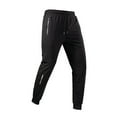 thumbnail image 5 of hoksml Men's Joggers Solid Color Elastic Drawstring Waist Athletic Pants with Zippered Pockets Elastic Cuffs, 5 of 6