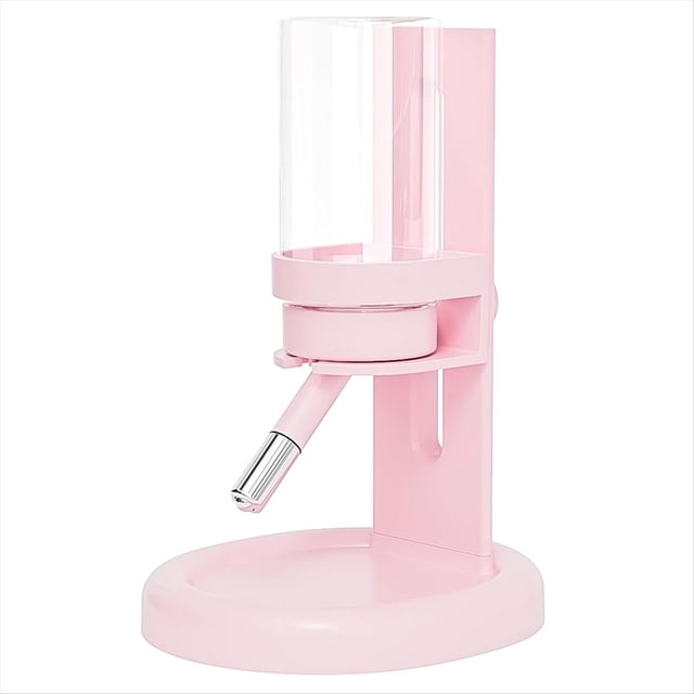 Botella de Agua para Hámster, Antigoteo, para Cobayas, con Soporte Ajustable, Dispensador de Agua A Prueba de Fugas, Color Rosa.