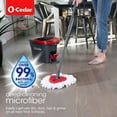 thumbnail image 2 of O-Cedar Easywring Microfiber Spin Mop & Bucket Floor Cleaning System with 1 Extra Refill, 2 of 7
