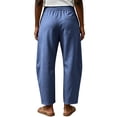 thumbnail image 6 of Cotton Linen Pants Women Wide Leg Loose Casual Cropped Elastis Waisted Pants for Women with Pockets, 6 of 8