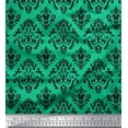 thumbnail image 1 of Soimoi Green Cotton Jersey Fabric Flourish Damask Decor Fabric Printed Yard 64 Inch Wide, 1 of 3