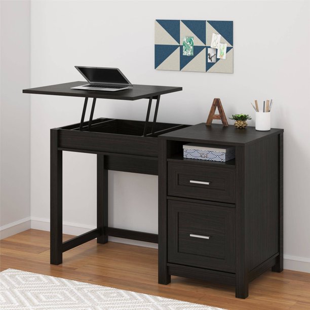 Better Homes And Gardens Lift Top Desk Espresso Walmart Com