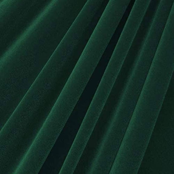 1 Yard (DK Hunter Green) Luxury 4-Way Stretch Velvet Fabric by the Yard – Rich Green Shades (Dark Hunter, Kelly, Olive) | Soft, Smooth & Versatile | 58" Wide*