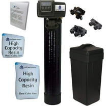 Fleck 5600SXT metered water softener 48,000 grain capacity, complete system, brine tank, bypass 1", loaded tank