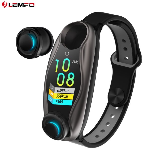 Lemfo Lt04 Bracelet Wireless Bt Earphone 2 In 1 Fitness Tracker Blood Pressure Monitor Waterproof Sport Smartwatch Intelligent Watch And Earphones Black Walmart Com Walmart Com