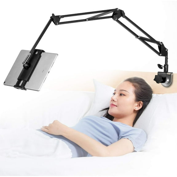 Tablet Stand Adjustable,Foldable Arm Stand for Bed,Aluminum Universal Flexible Tablet Holder with 360 Degree Rotation Compatible with iPad/iPhoneX/iPad Pro/N-Switch,or Other 4.5~12.9 Inches Devices